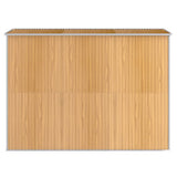 Garden Shed Light Brown 192x274x223 cm Galvanised Steel - 45-Degree Angle