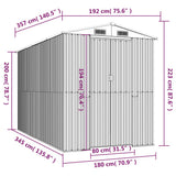 Garden Shed Light Brown 192x357x223 cm Galvanised Steel