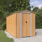 Garden Shed Light Brown 192x440x223 cm Galvanised Steel