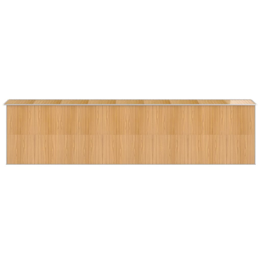 Garden Shed Light Brown 192x772x223 cm Galvanised Steel
