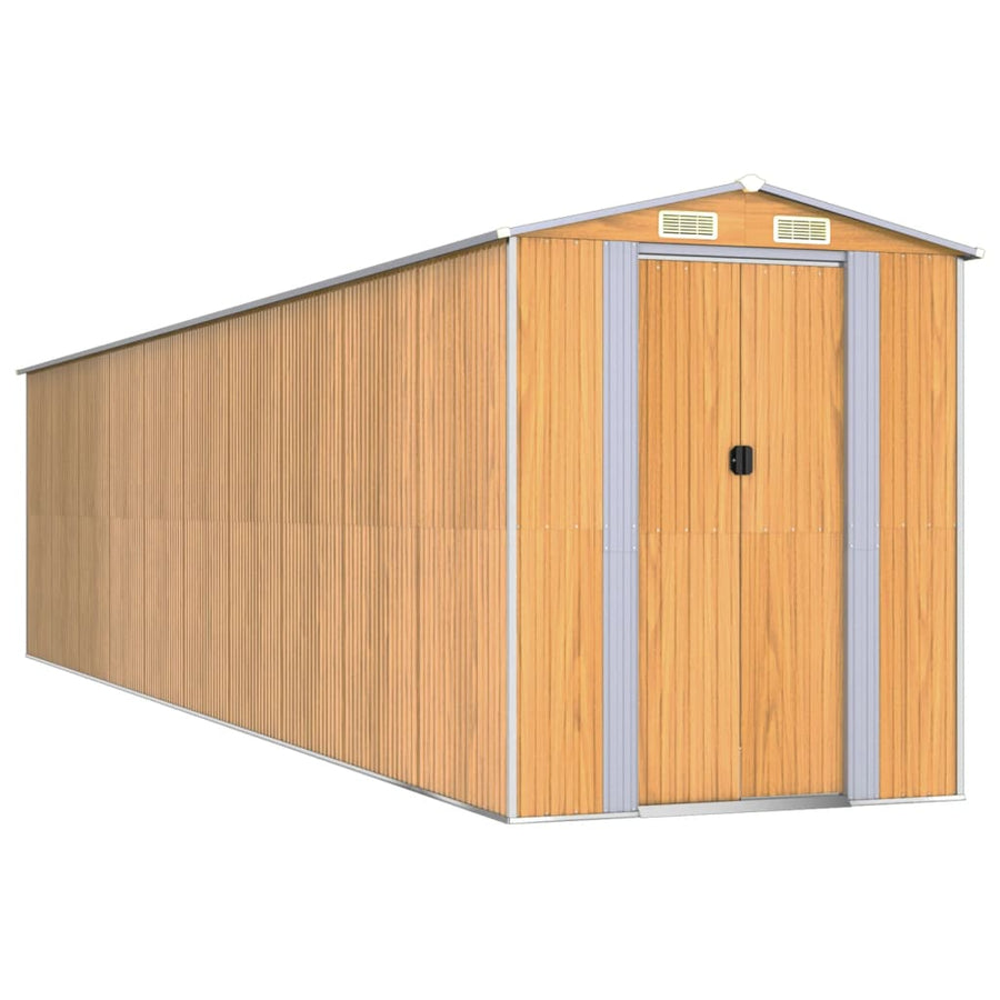 Garden Shed Light Brown 192x855x223 cm Galvanised Steel