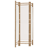 Folding 3-Panel Room Divider 120 cm Bamboo and Canvas