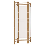 Folding 3-Panel Room Divider 120 cm Bamboo and Canvas