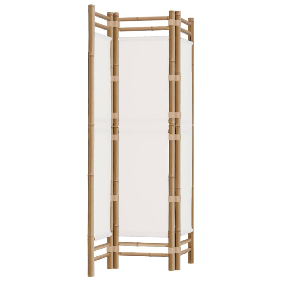 Folding 3-Panel Room Divider 120 cm Bamboo and Canvas
