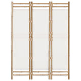 Folding 3-Panel Room Divider 120 cm Bamboo and Canvas