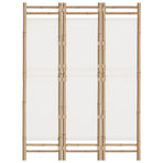 Folding 3-Panel Room Divider 120 cm Bamboo and Canvas