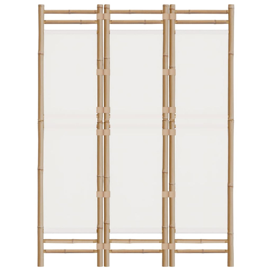 Folding 3-Panel Room Divider 120 cm Bamboo and Canvas