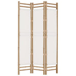 Folding 3-Panel Room Divider 120 cm Bamboo and Canvas