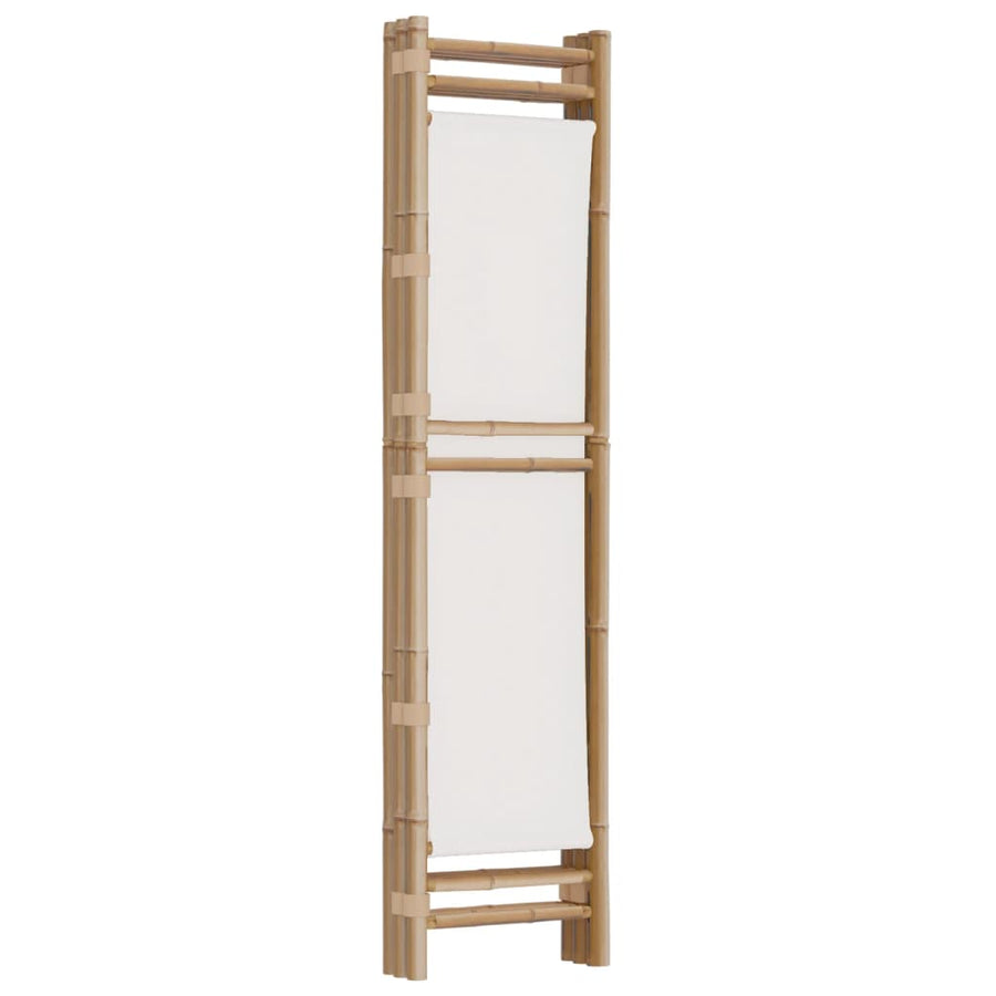 Folding 3-Panel Room Divider 120 cm Bamboo and Canvas