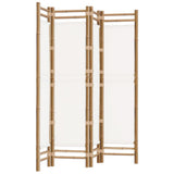 Folding 4-Panel Room Divider 160 cm Bamboo and Canvas