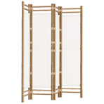 Folding 4-Panel Room Divider 160 cm Bamboo and Canvas