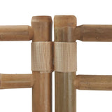 Folding 4-Panel Room Divider 160 cm Bamboo and Canvas - Close-Up Angle