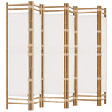 Folding 6-Panel Room Divider 240 cm Bamboo and Canvas
