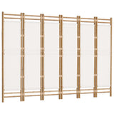 Folding 6-Panel Room Divider 240 cm Bamboo and Canvas