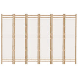 Folding 6-Panel Room Divider 240 cm Bamboo and Canvas