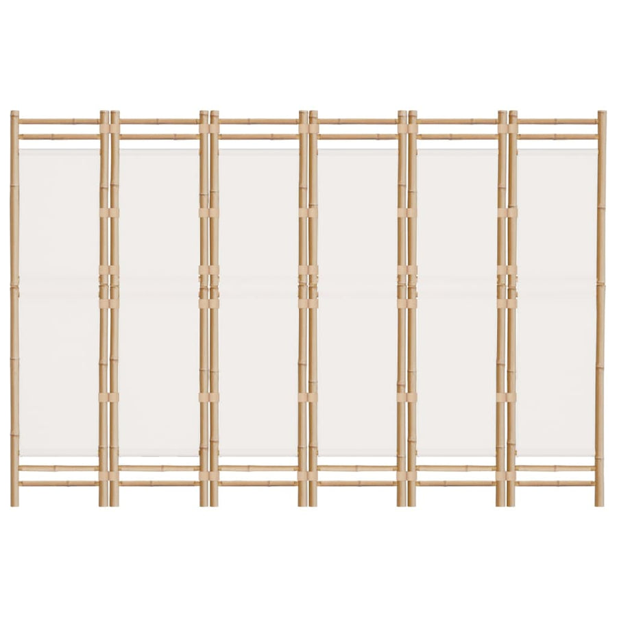 Folding 6-Panel Room Divider 240 cm Bamboo and Canvas