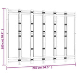 Folding 6-Panel Room Divider 240 cm Bamboo and Canvas