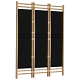 Folding 3-Panel Room Divider 120 cm Bamboo and Canvas - Side View