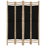 Folding 4-Panel Room Divider 160 cm Bamboo and Canvas