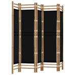 Folding 5-Panel Room Divider 200 cm Bamboo and Canvas