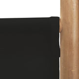 Folding 5-Panel Room Divider 200 cm Bamboo and Canvas - Low Angle