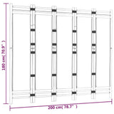 Folding 5-Panel Room Divider 200 cm Bamboo and Canvas - Extra Image