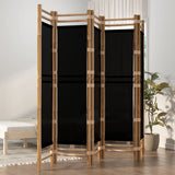Folding 5-Panel Room Divider 200 cm Bamboo and Canvas