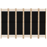 Folding 6-Panel Room Divider 240 cm Bamboo and Canvas - Top-Down View