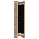 Folding 6-Panel Room Divider 240 cm Bamboo and Canvas - Rear View