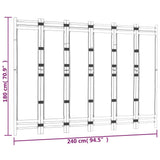 Folding 6-Panel Room Divider 240 cm Bamboo and Canvas - Extra Image