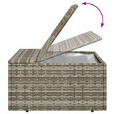 Garden Footrest with Cushion Grey 55x55x30 cm Poly Rattan - Close-Up Angle