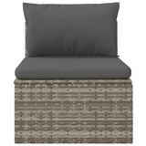 Garden Middle Sofa with Cushion Grey 57x57x56 cm Poly Rattan - Top-Down View