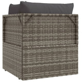 Garden Corner Sofa with Cushion Grey 57x57x56 cm Poly Rattan - Rear View
