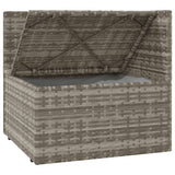 Garden Corner Sofa with Cushion Grey 57x57x56 cm Poly Rattan