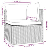 Garden Corner Sofa with Cushion Grey 57x57x56 cm Poly Rattan
