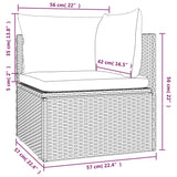 Garden Corner Sofa with Cushion Grey 57x57x56 cm Poly Rattan - Extra Image