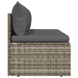 2-Seater Garden Sofa with Cushions Grey Poly Rattan - 45-Degree Angle
