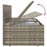 2-Seater Garden Sofa with Cushions Grey Poly Rattan - Low Angle