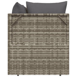 2-Seater Garden Sofa with Cushions Grey Poly Rattan
