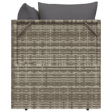 2-Seater Garden Sofa with Cushions Grey Poly Rattan - 45-Degree Angle