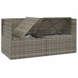 2-Seater Garden Sofa with Cushions Grey Poly Rattan - Close-Up Angle