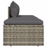 3 Piece Garden Lounge Set with Cushions Grey Poly Rattan - 45-Degree Angle