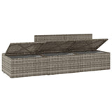 3 Piece Garden Lounge Set with Cushions Grey Poly Rattan - Close-Up Angle