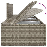 3 Piece Garden Lounge Set with Cushions Grey Poly Rattan - Low Angle