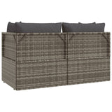 3 Piece Garden Lounge Set with Cushions Grey Poly Rattan