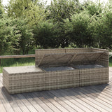 3 Piece Garden Lounge Set with Cushions Grey Poly Rattan - Side View