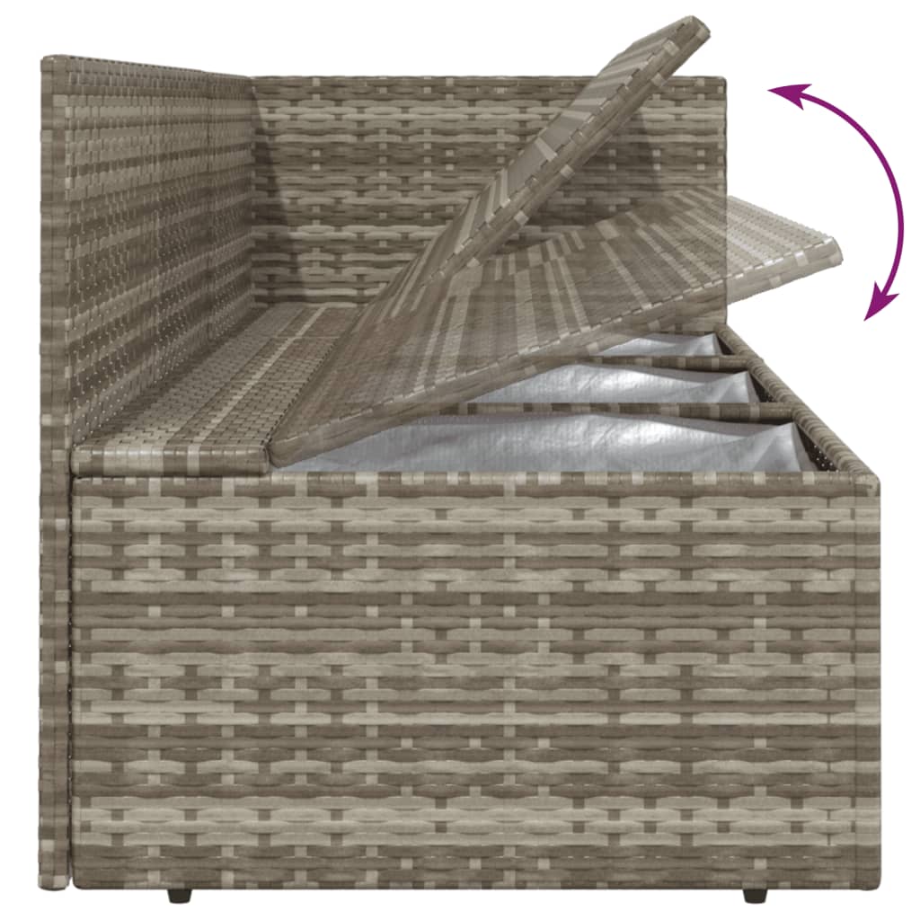 3 Piece Garden Lounge Set with Cushions Grey Poly Rattan