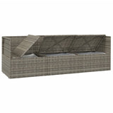3 Piece Garden Lounge Set with Cushions Grey Poly Rattan - Close-Up Angle