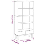 Bookcase OTTA with 2 Drawers Brown Solid Wood Pine