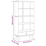 Bookcase OTTA with 2 Drawers Brown Solid Wood Pine - Rear View
